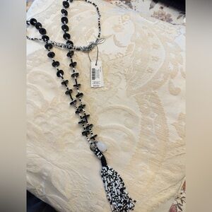 Chicos Black and White Beaded Necklace